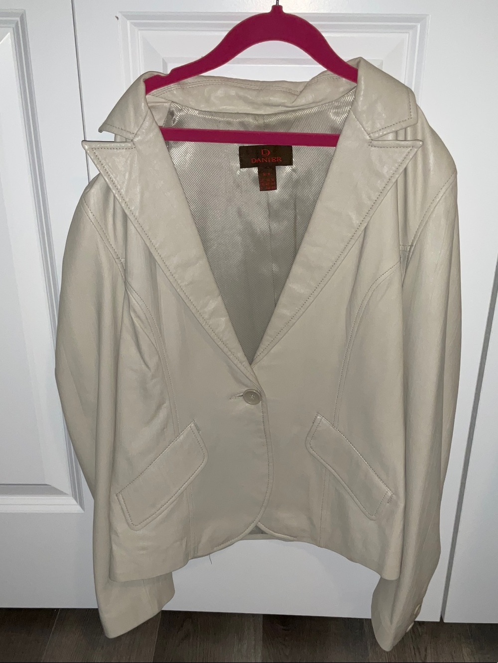 Danier Cream Leather Blazer Jacket
